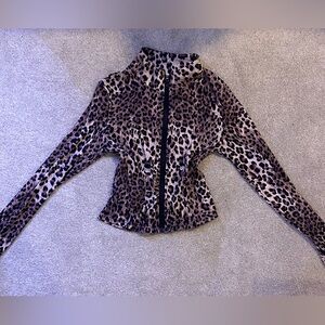 Leopard Print Zip-Up Jacket